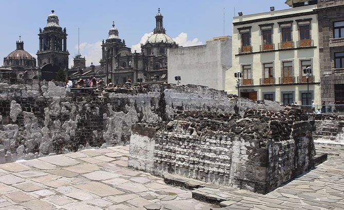 El templo Mayor muy cerca de la Catedral