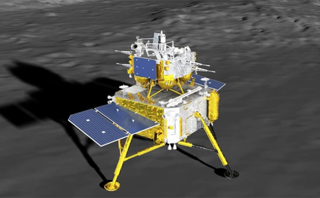 Impresión artística del aterrizador de la misión sobre la Luna – CLEP CNSA