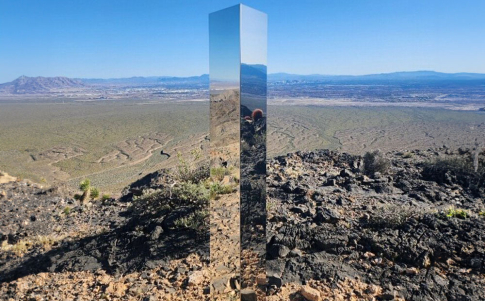 Un monolito de acero apareció en el desierto de Nevada