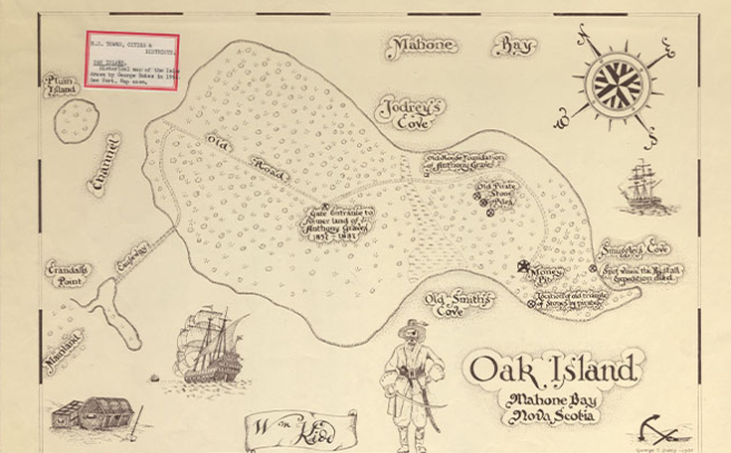 Un mapa de Oak Island