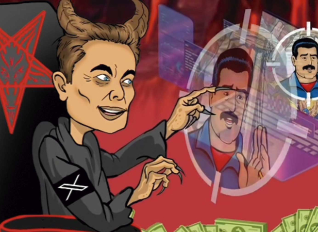 Maduro caricaturizó a Elon Musk como un diablo nazi