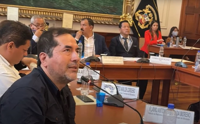 Flavio Estrada en un momento de su intervención