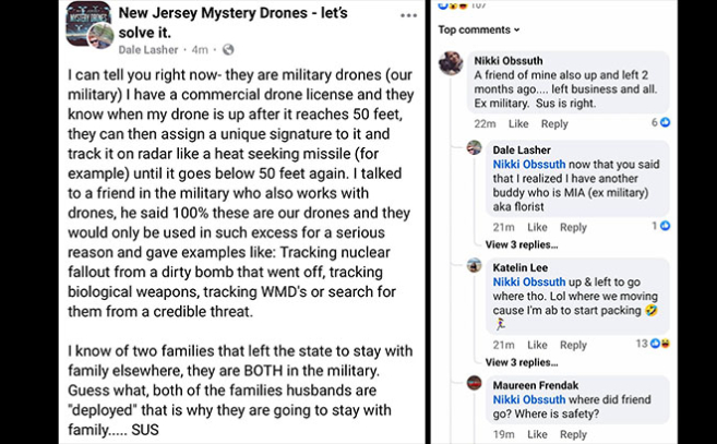 Comentarios del foro resolvamos el misterio de los drones de New Jersey