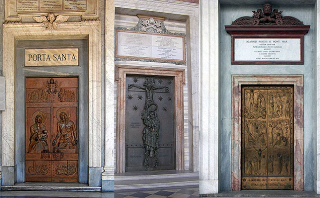 Las puertas de San Pablo extramuros, San Juan de Letrán y Santa María la Mayor