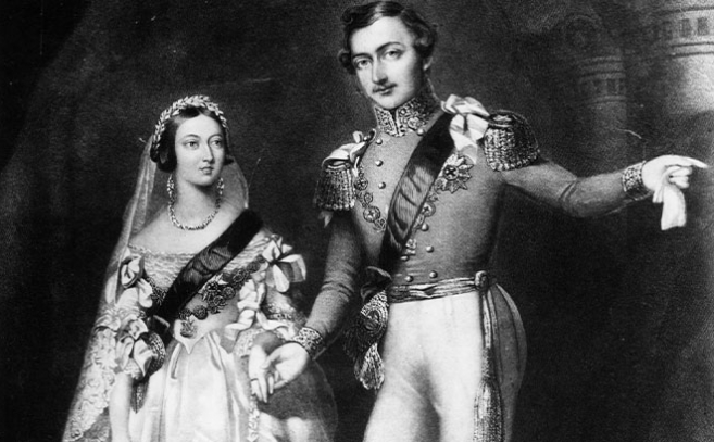 Un retrato de la reina Victoria y el príncipe Alberto