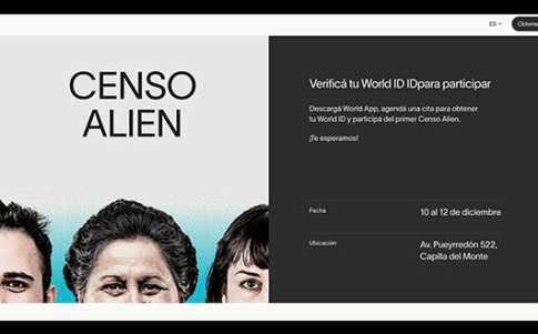 Página web de Worldcoin