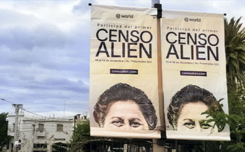 Carteles de la campala Censo Alien