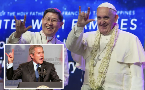 George Bush o el Papa Francisco han empleado el signo The devil’s horns