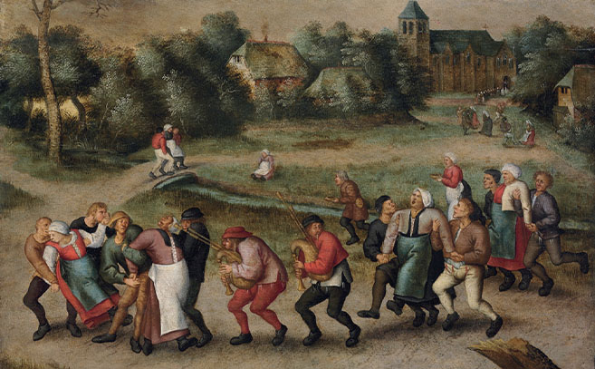 Bailarines de San Juan en Molenbeeck de Pieter Brueghel el joven en 1592